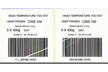 Mã vạch bị mờ, đứt gãy 