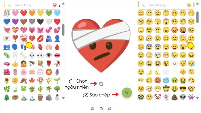 Gh&eacute;p emoji với với nhau bằng website emojikitchen.dev