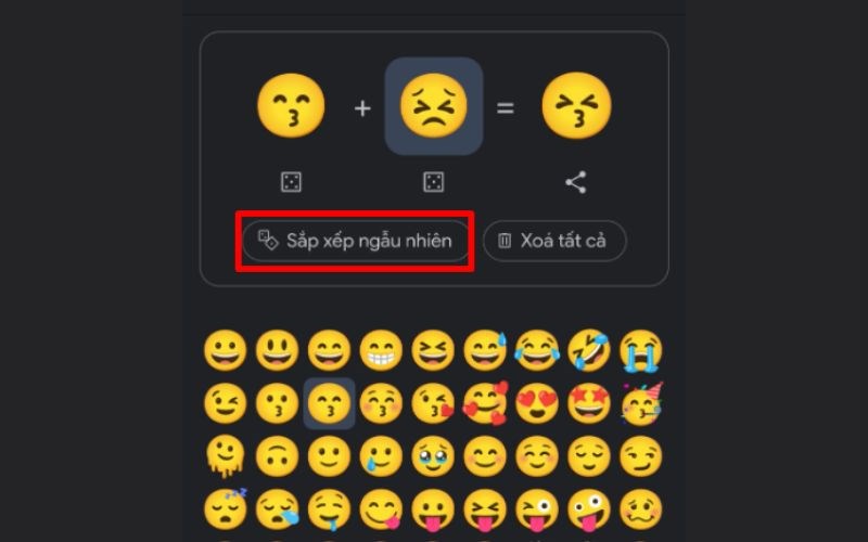 Sử dụng c&aacute;c đề xuất của Google bằng c&aacute;ch nhấn chọn Sắp xếp ngẫu nhi&ecirc;n