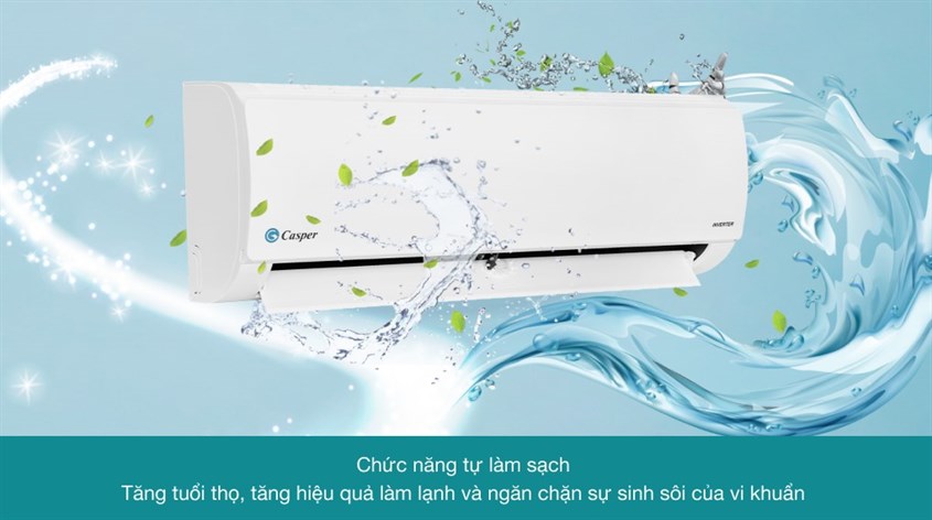 Máy lạnh Casper Inverter 1.5 HP IC-12TL32 với cơ chế tự động làm sạch iClean