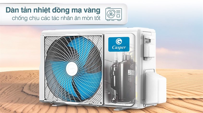 Máy lạnh Casper Inverter 1 HP GC-09IS35 trang bị dàn tản nhiệt mạ vàng