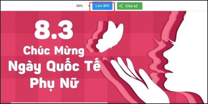 Chọn lưu để tải ảnh về máy của bạn