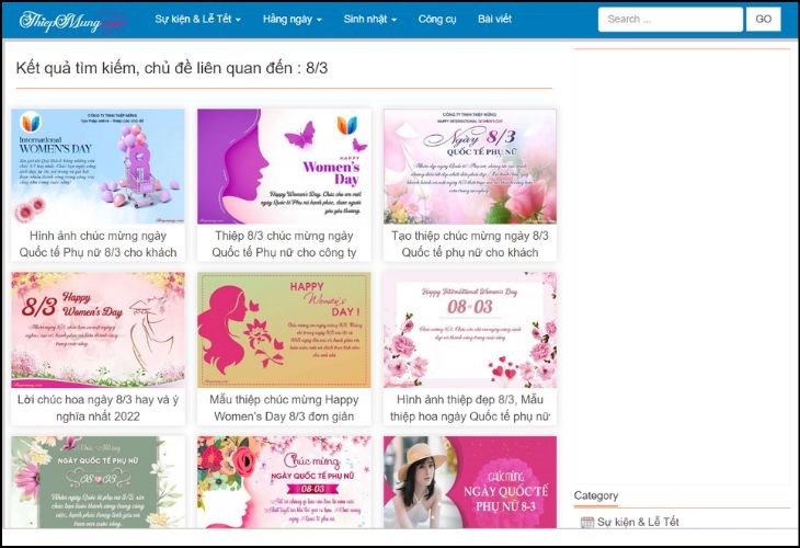 Chọn mẫu thiệp bạn thích theo mẫu có sẵn