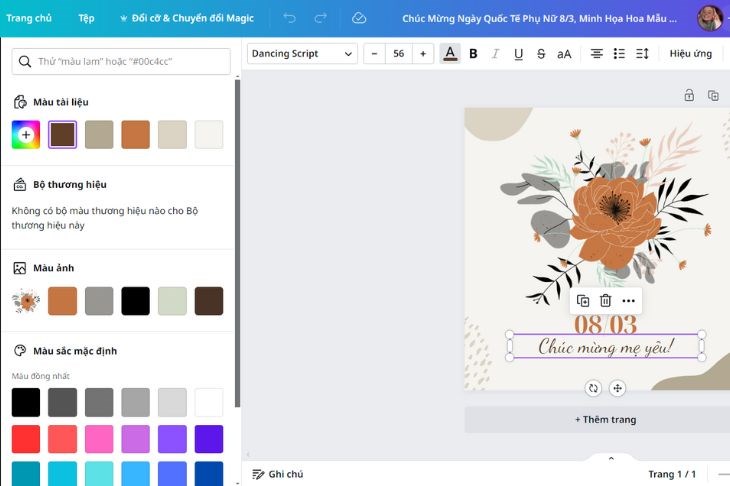 Tự do tùy chỉnh thiệp 