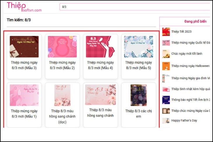 Tìm kiếm mẫu thiệp 8/3 bạn thích