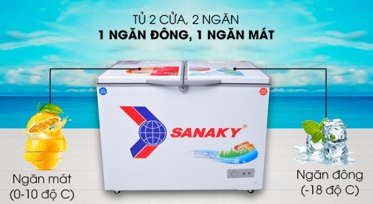 Sử dụng tủ đông Sanaky 220 lít VH-2899W1 2 ngăn giúp đá không bị ám mùi thực phẩm