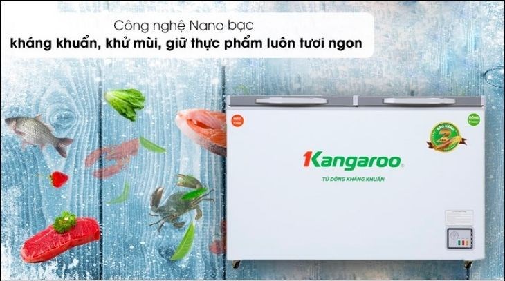 Tủ đông Kangaroo 327 lít KG498KX2 được tích hợp công nghệ Nano bạc cho khả năng khử mùi hiệu quả