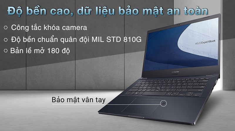 Chiếc laptop c&oacute; độ bền cao c&ugrave;ng kho&aacute; bảo mật v&acirc;n tay an to&agrave;n