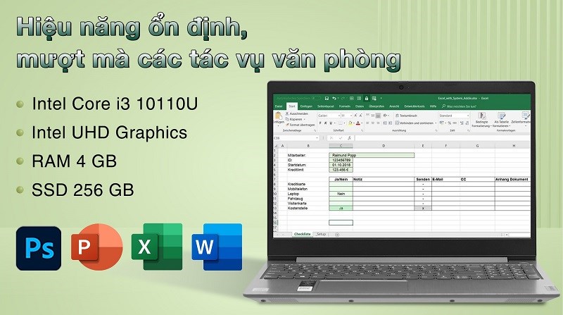 Laptop Lenovo đ&aacute;p ứng tốt c&aacute;c phần mềm Office