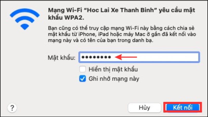 Nhập mật khẩu vào  Nhấn Next