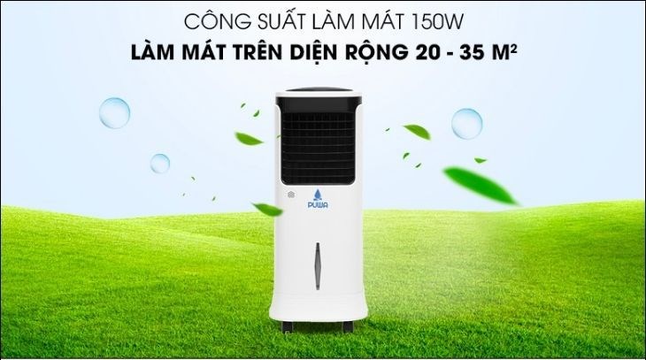 Quạt điều hòa Puwa AC-38AR mang đến hiệu quả làm mát tốt cho không gian rộng với diện tích khoảng 20 - 35 mét vuông