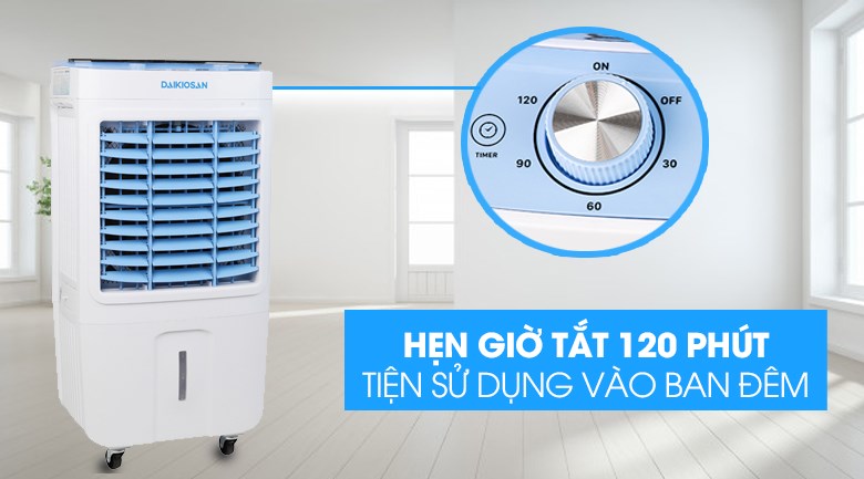 Chế độ hẹn giờ của quạt điều hoà Daikiosan DKA-03500C giúp bạn chủ động hơn trong việc sử dụng quạt 