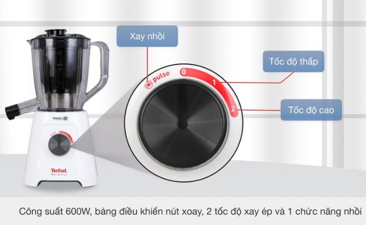 Máy xay sinh tố đa năng Tefal BL42Q166 có bảng điều khiển nút xoay tiện lợi