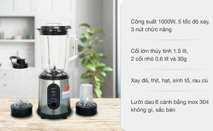 Máy xay sinh tố đa năng Crystal TB-6810A có tới 5 tốc độ xoay