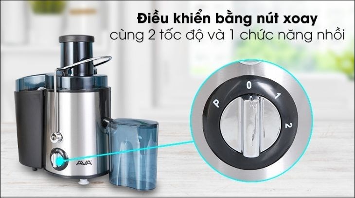 Người dùng có thể điều khiển máy ép trái cây AVA AJ02 dễ dàng bằng nút xoay