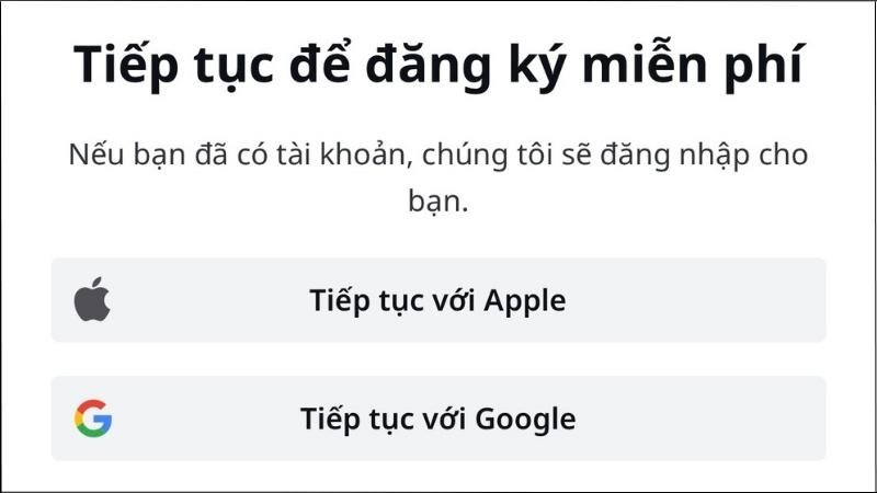 Tiến hành đăng nhập tài khoản