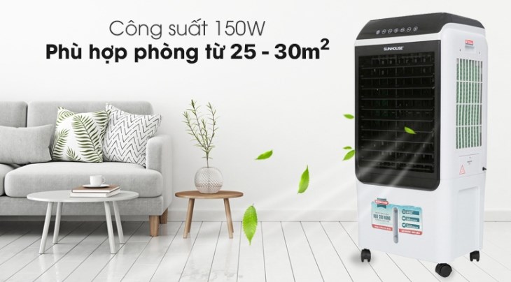 Quạt điều hòa Sunhouse SHD7727 công suất 150W làm mát nhanh trên diện tích phòng 25 - 30m2