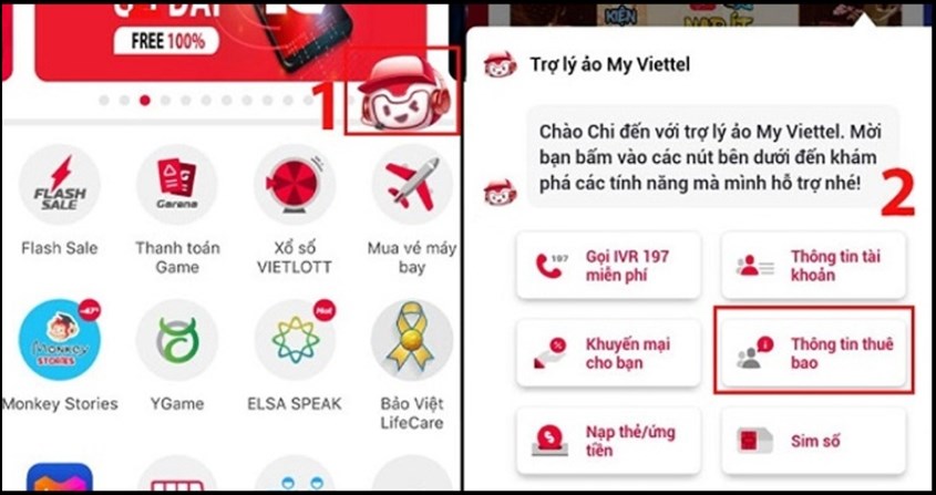 Bạn có thể sử dụng trợ lý ảo để kiểm tra SIM chính chủ trên ứng dụng Viettel