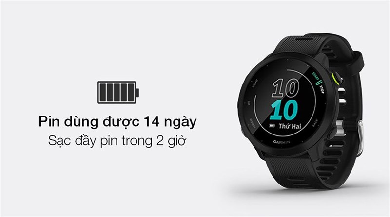 Garmin 45 c&oacute; thời lượng sử dụng ngắn hơn d&ograve;ng Garmin Forerunner 55
