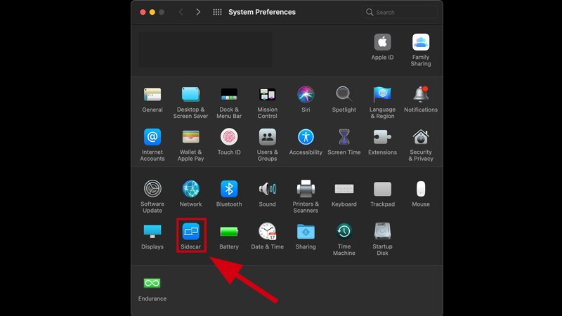Truy cập v&agrave;o Sidecar trong Systerm Preferences