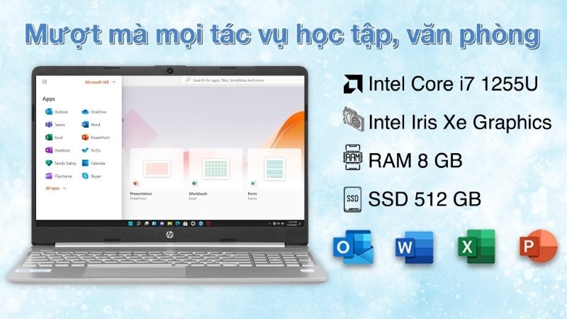 HP 15s fq5147TU i7 1255U (7C133PA) được trang bị c&aacute;c cổng giao tiếp