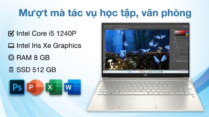 HP Pavilion 15 eg2082TU i5 1240P (7C0Q5PA) được trang bị card đồ họa t&iacute;ch hợp Intel Iris Xe Graphics