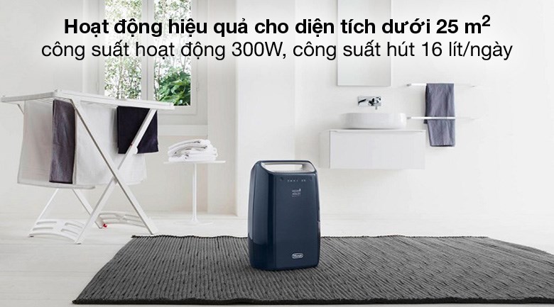 Máy hút ẩm Delonghi DEX216F có khả năng hút ẩm và giảm độ ẩm trong không khí trong mùa nồm