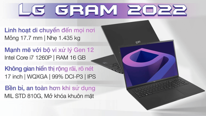 Laptop LG chất lượng hiển thị màn hình sắc nét, chân thật