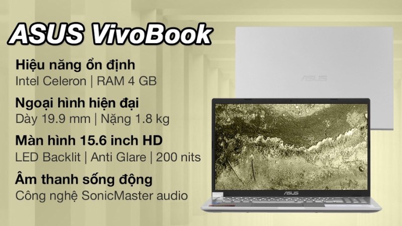 X515MA (BR480W) đáp ứng tốt các tác vụ cơ bản với CPU Intel Celeron N4020