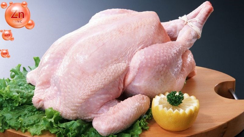 Thịt gà là một trong những loại thực phẩm giàu kẽm Thịt gà là một trong những loại thực phẩm giàu kẽm
