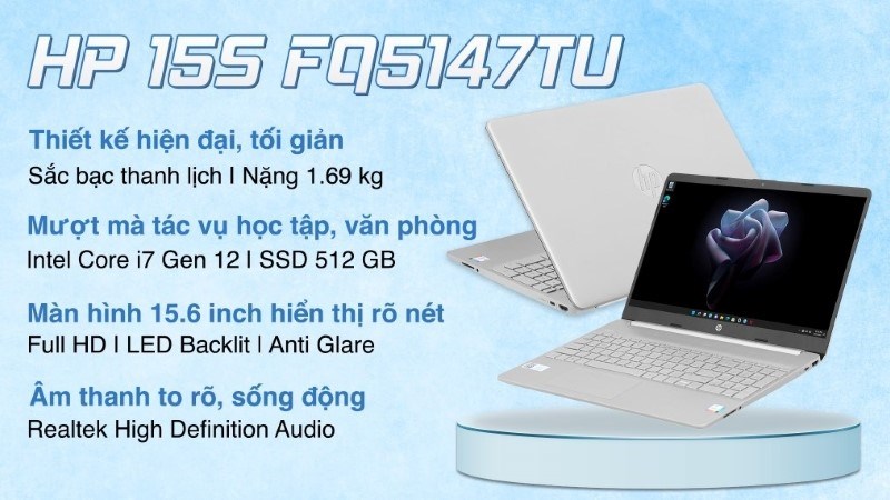 Laptop HP 15s fq5147TU i7 1255U (7C133PA) được trang bị bộ vi xử l&yacute; với sức mạnh vượt trội