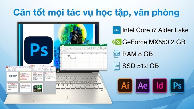 Laptop HP Pavilion 15 eg2034TX i7 (6K780PA) c&oacute; m&agrave;n h&igrave;nh sử dụng tấm nền IPS