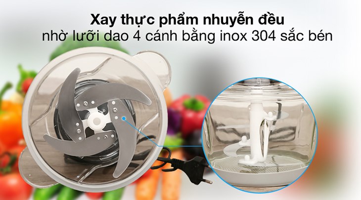 Máy xay thịt đa năng Perfect PF-X01 với lưỡi dao bằng inox 304 bền bỉ an toàn khi sử dụng