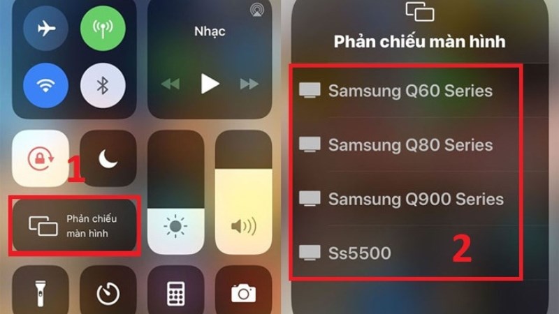 Mở chức năng Phản chiếu màn hình trên thanh thông báo của iPhone