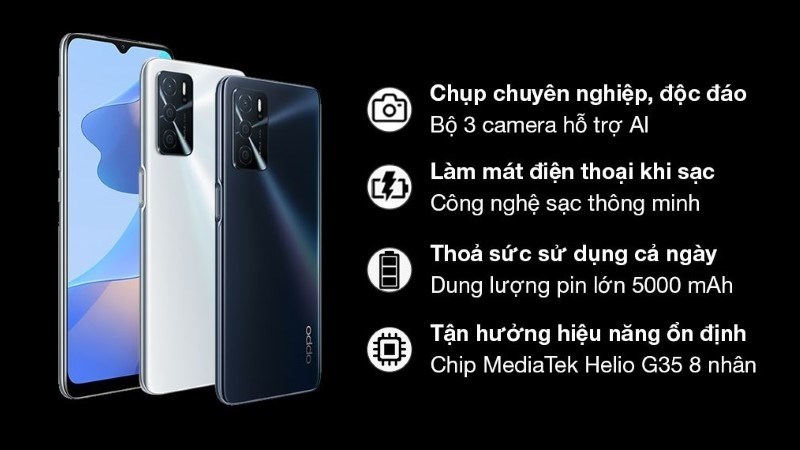 Điện thoại OPPO A16 có hiệu ứng chuyển màu khi thay đổi góc nhìn