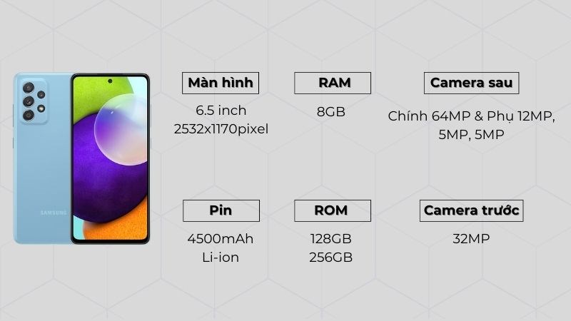 Tổng quan cấu h&igrave;nh Samsung A52