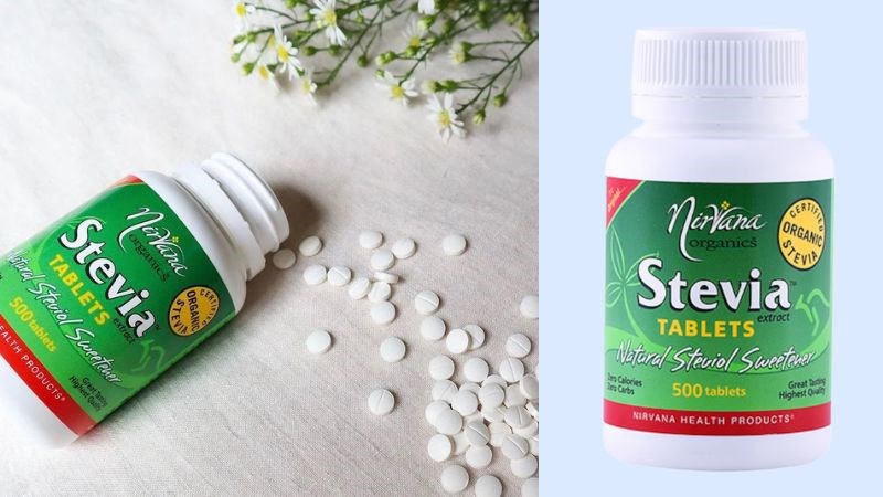 Đường cỏ ngọt hữu cơ Nirvana Organic Stevia sản xuất dạng viên rất tiện lợi