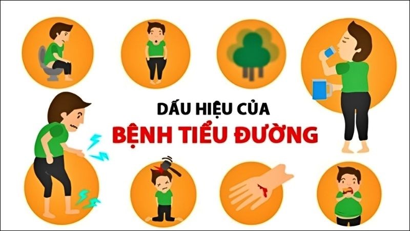 Dấu hiệu bệnh tiểu đường: đói, mệt mỏi, đi tiểu thường xuyên và liên tục khát nước, khô miệng, ngứa da, nhìn mờ