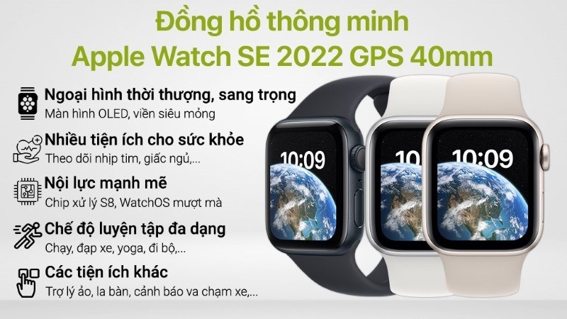 Apple Watch SE 2022 GPS 40mm có thể kết nối với điện thoại qua bluetooth hay wifi