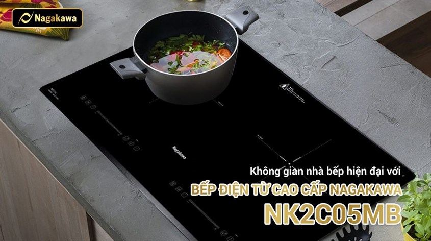 Bếp điện từ đôi lắp âm Nagakawa NK2C05MB