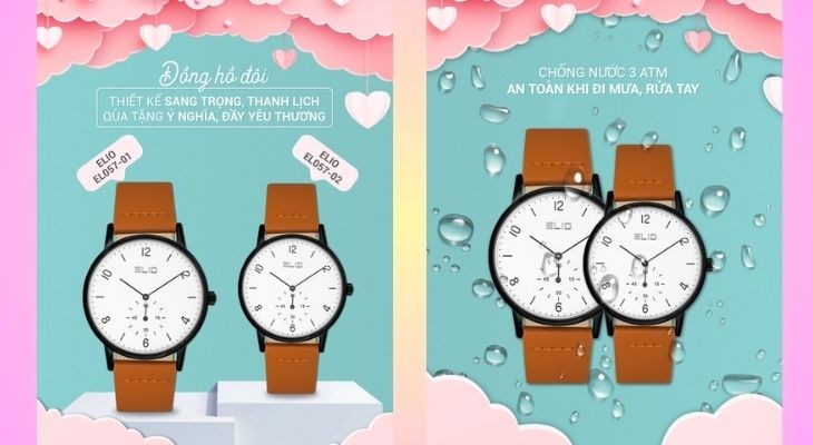 Đồng hồ đôi Elio EL057-01/EL057-02 Đồng hồ đôi Elio EL057-01/EL057-02