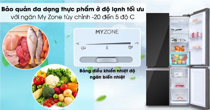 Để điều chỉnh ngăn MyZone, bạn chỉ cần gạt cần gạt sang trái hoặc phải tù vào nhu cầu sử dụng