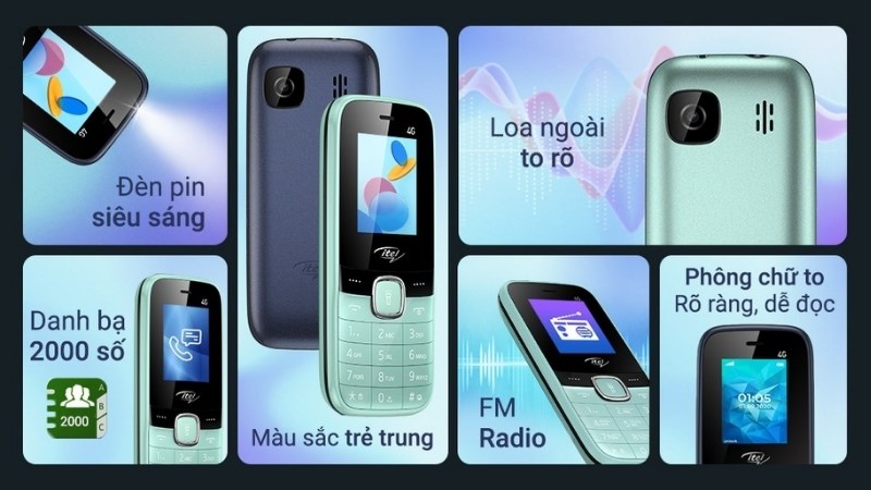 Itel it9010 với thiết kế nhỏ gọn, bo cong mềm mại, cùng màu sắc trẻ trung, năng động