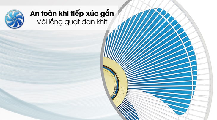 Quạt bàn KDK 3 cánh A40B 47.5W được trang bị lồng quạt đan khít giúp đảm bảo an toàn cho người dùng khi tiếp xúc gần với sản phẩm