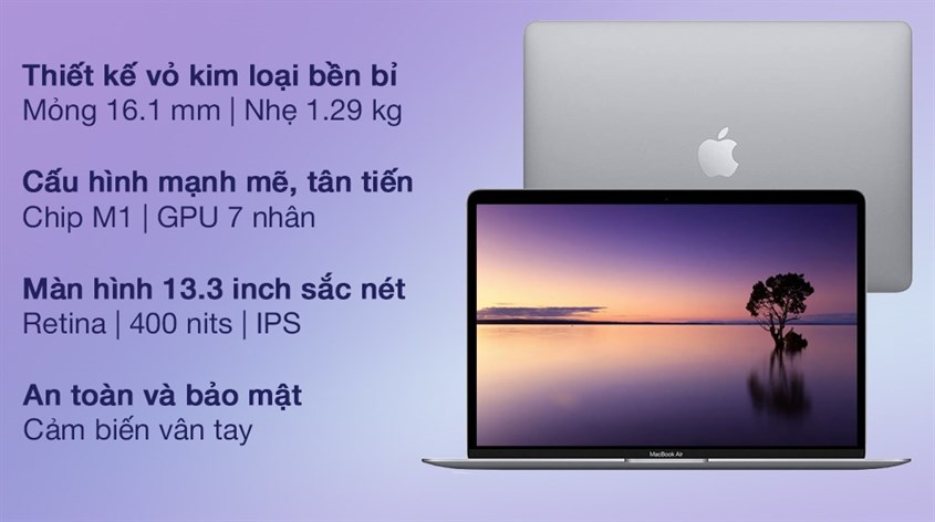 Thiết kế sang trọng lịch lãm bền bỉ của Macbook M1