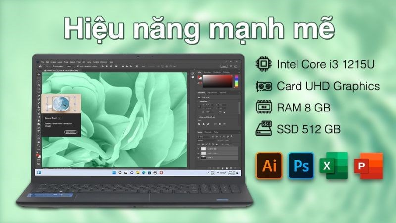 Hiệu năng mạnh mẽ của laptop Dell Vostro 15 3520 i3 1215U 