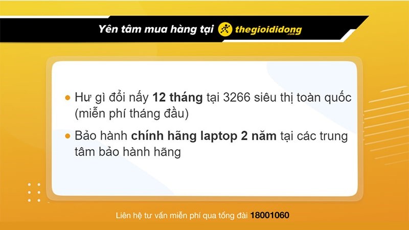 Chính sách bảo hành laptop chu đáo tại Thế Giới Di Động