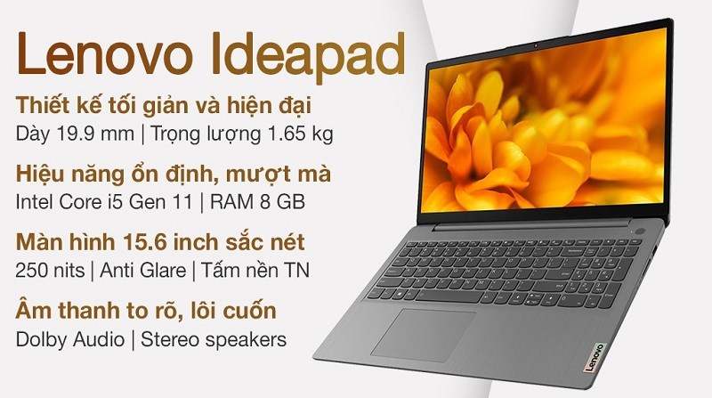 Lenovo Ideapad có thiết kế hiện đại và mỏng nhẹ