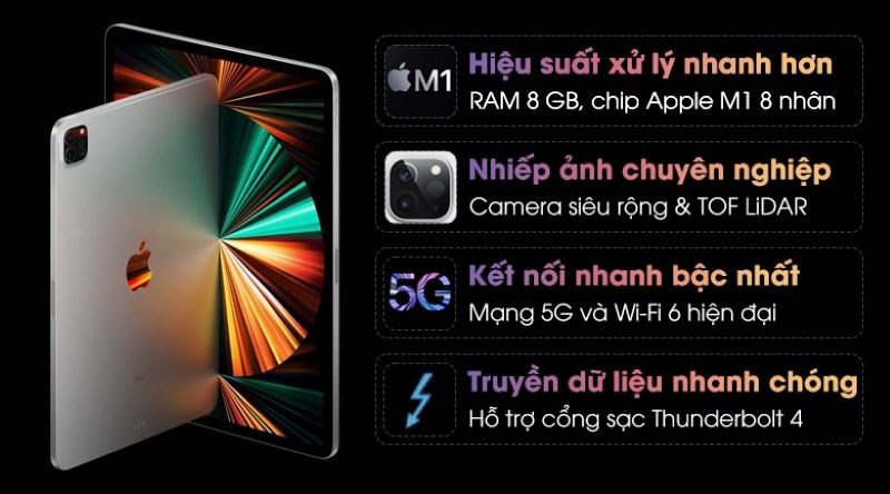 iPad Pro M1 11inch 2021 Wifi có hiệu năng mạnh mẽ