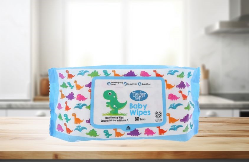 Khăn ướt Tender Soft Baby Wipes hương thơm nhẹ gói 30 miếng